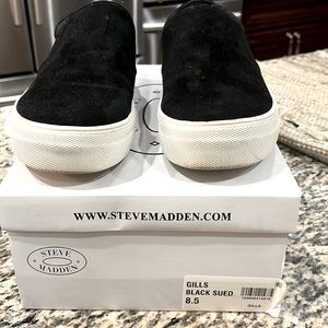 Women’s black gills suede sneakers
